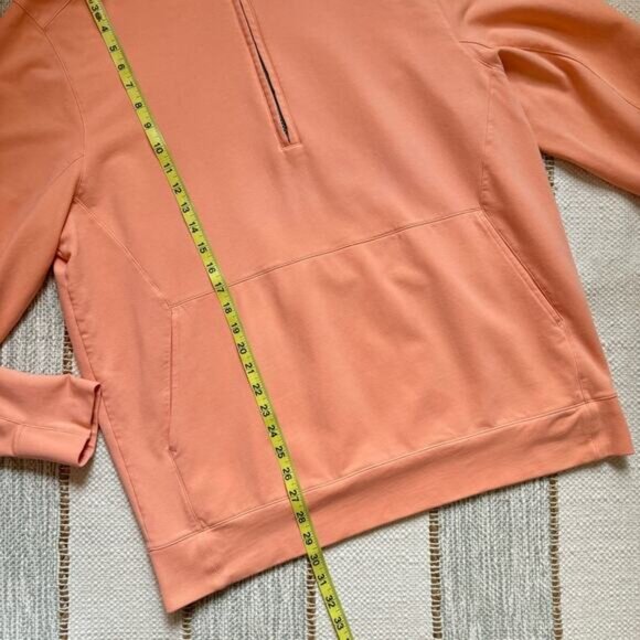 B. Draddy Russel Peach Long Sleeves Slash Pockets 1/4 Zip Pullover Men’s Size XL - Picture 3 of 8